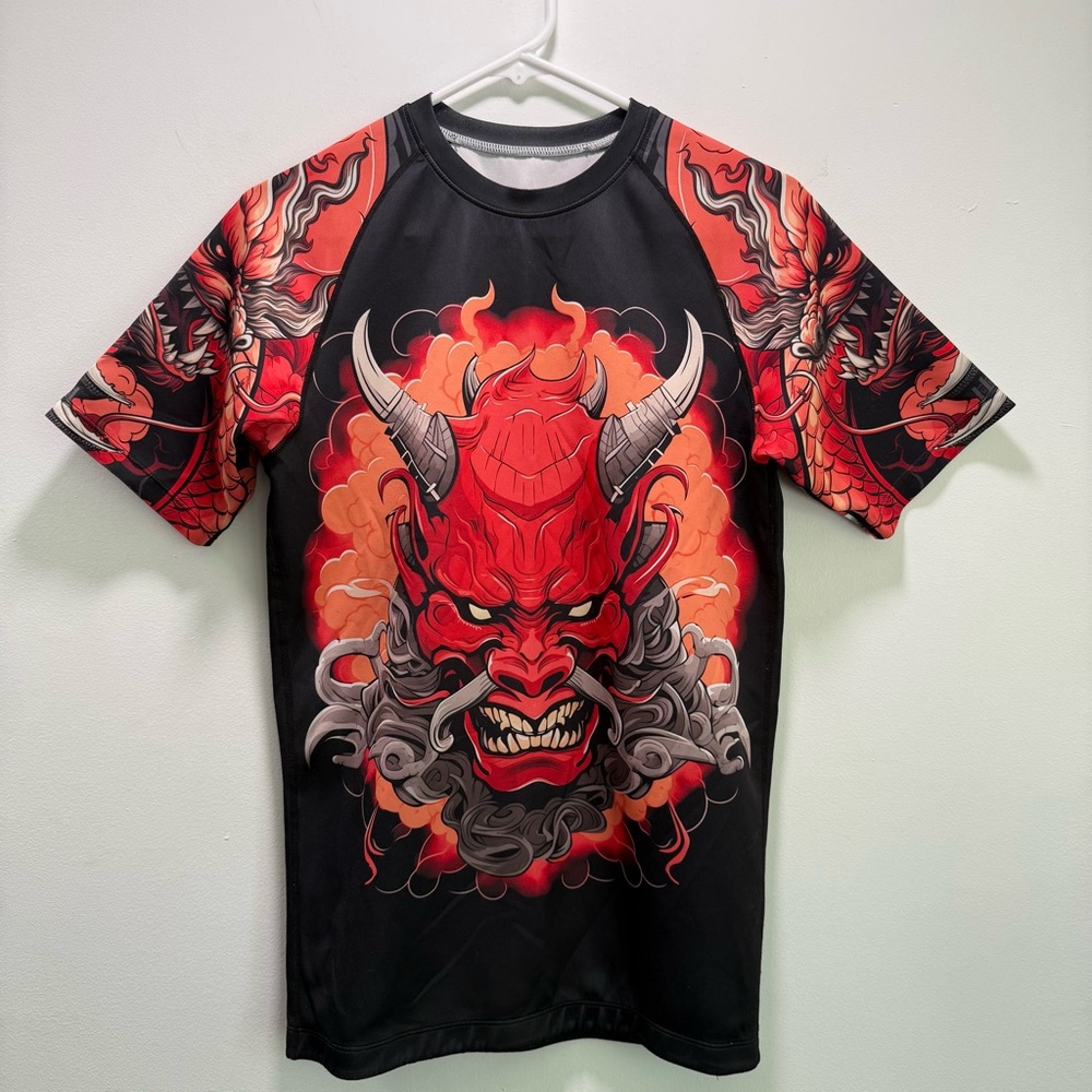 Porrada Fightwear Kaido Dragon Short Sleeve Rash Guard Shirt‎ MMA Jiu Jitsu M